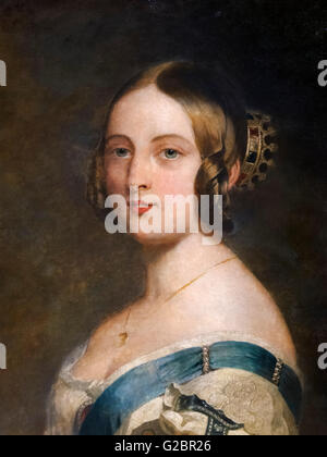 Königin Victoria von England als junge Frau. Porträt von Franz Xaver Winterhalter, Öl auf Leinwand, c.1840. Stockfoto