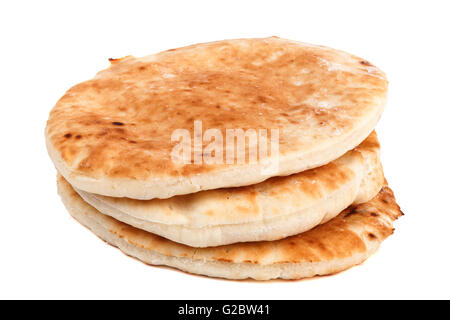 Traditionelle Pitta Stack isoliert auf weißem Hintergrund Stockfoto