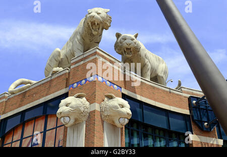 Comerica Park ist ein Baseball-Park, gehörte die Revitalisierung von Detroit und Tiger-Stadion im Jahr 2000 ersetzt. Stockfoto