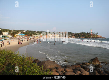 Lighthouse Beach, Kovalam, Kerala, Indien Stockfoto