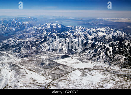 Luftaufnahme der Wasatch Mountains; östlich von Salt Lake City; Utah; USA Stockfoto