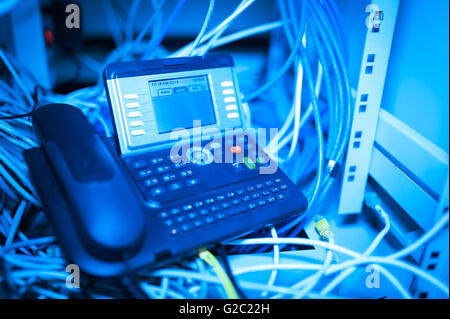 Ein IP-Telefon in weiches Licht Stockfoto