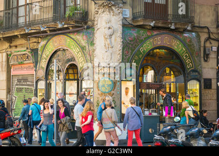 Spanien Katalonien Barcelona Barri Gotic alte Stadt gotischen Viertel Las Ramblas Café Café Konditorei Escriba Pastisseria 1820 Stockfoto