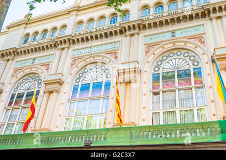 Spanien Katalonien Barcelona Passeig de Gracia Theater Liceu Gran Teatre del verzierte Bunte bunte Fassade Oper Ballett Stockfoto