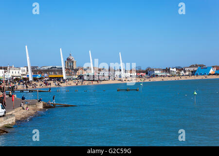 Southend-on-Sea und gesehen von der Pier, UK Stockfoto