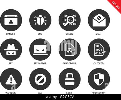 Security-Symbole auf weißem Hintergrund Stock Vektor