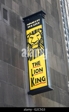 Der König der Löwen, das Broadway Musical in New York City Stockfoto