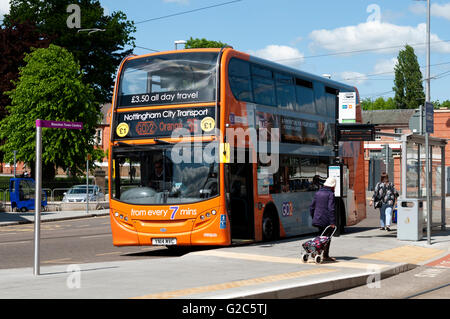 Nottingham City Transport Bus Transport Interchange, Beeston, Nottinghamshire, England, UK Stockfoto