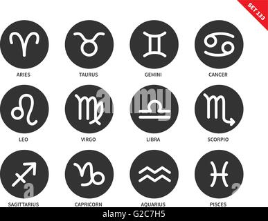 Sternzeichen Symbole auf weißem Hintergrund Stock Vektor