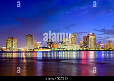 Skyline von New Orleans, Louisiana, USA am Mississippi. Stockfoto