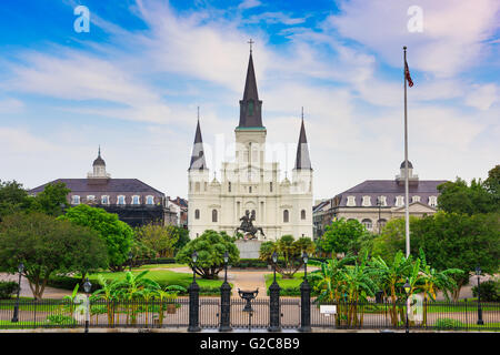 New Orleans, Louisiana, USA am Jackson Square und St. Louis Cathedral. Stockfoto