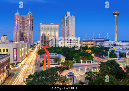 Die Skyline von San Antonio, Texas, USA Innenstadt. Stockfoto