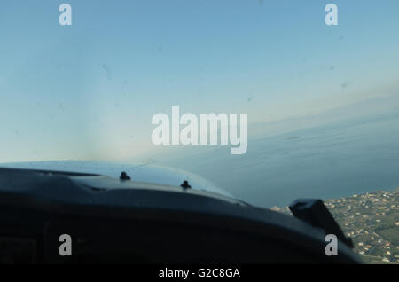 Chessna Flug Lektion. Bilder Fom über Athen, Tatoi Flughafen und Aegina Insel.  Ein tolles Geschenk von meinem guten Freund, Jim. Stockfoto