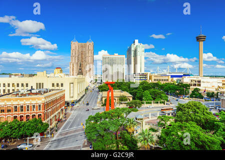 Die Skyline von San Antonio, Texas, USA Innenstadt. Stockfoto