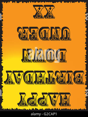 Ein australischer Witz Geburtstag Grußkarte Hintergrund Stockfoto