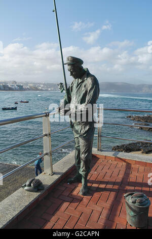 Fischer-Statue in Las Palmas de Gran Canaria - Spanien Stockfoto