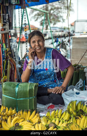 Banane-Anbieter in Surat Thani, Thailand Stockfoto