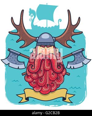 Konzept-Illustration für Viking. Stock Vektor