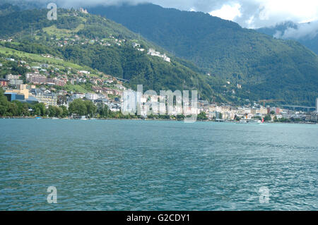 Gebäude in Montreux Geneve-See in der Schweiz Stockfoto