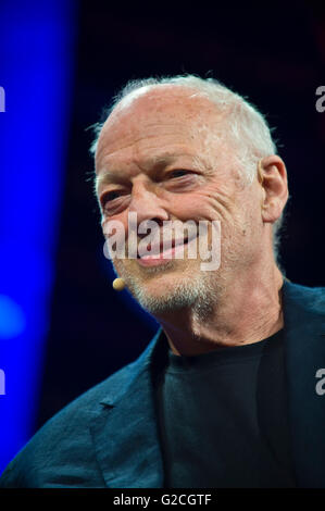 David Gilmour, Pink Floyd-Gitarrist sprechen über sein Leben & Arbeit auf der Bühne Hay Festival 2016 Stockfoto