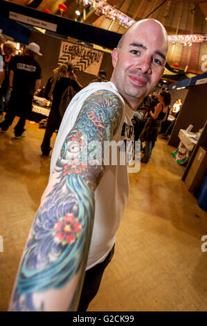 Bournemouth Ink Tattoo Convention, 29. Mai 2010: Darren Girling. Stockfoto