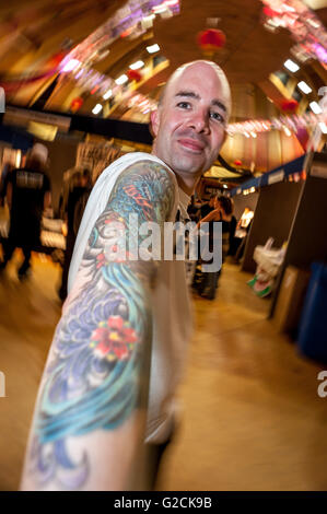 Bournemouth Ink Tattoo Convention, 29. Mai 2010: Darren Girling. Stockfoto