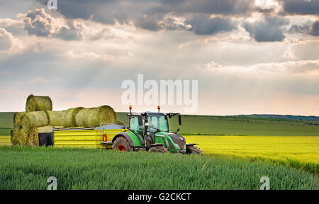 Varna, Bulgarien - 23. Mai 2016: Traktor FENDT 724 Vario. Fendt ist ein deutscher Hersteller von landwirtschaftlichen Traktoren Maschinen, Mann Stockfoto