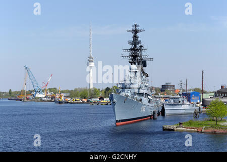 Zerstörer Moelders, deutschen Schiffahrtsmuseum, direkt am Meer, South Beach, Wilhelmshaven, Niedersachsen, Deutschland Stockfoto