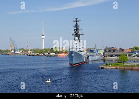 Zerstörer Moelders, deutschen Schiffahrtsmuseum, direkt am Meer, South Beach, Wilhelmshaven, Niedersachsen, Deutschland Stockfoto