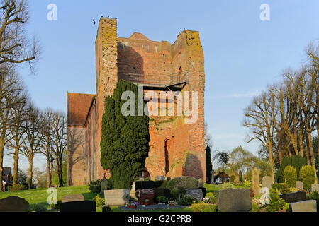 St. Mauritius-Kirche, Reepsholt, Ostfriesland, Niedersachsen, Deutschland Stockfoto