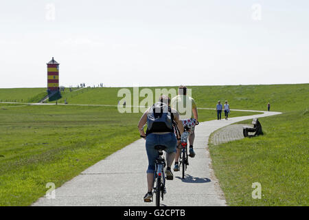 Pilsum Leuchtturm, Pilsum, Ostfriesland, Niedersachsen, Deutschland Stockfoto