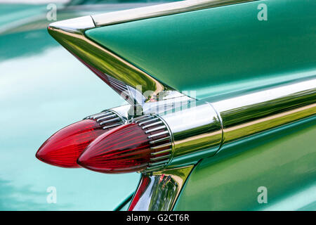 Amerikanischer Klassiker, Cadillac Fleetwood 1959 Oldtimer-Rücklicht Stockfoto