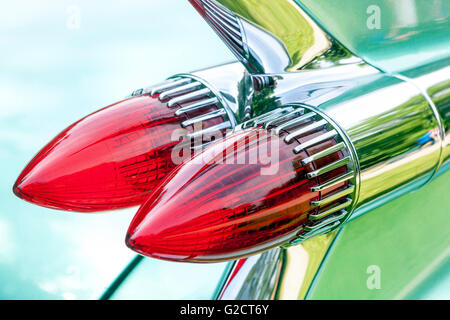 Cadillac Fleetwood 1959, amerikanisches Oldtimer-Rücklicht Stockfoto