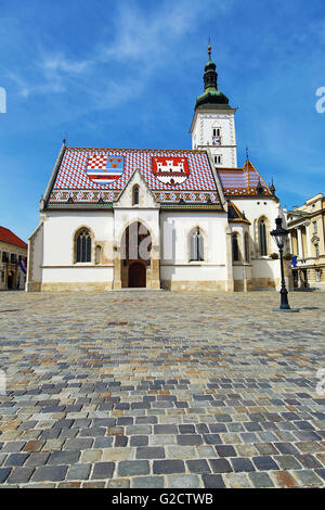 St. Markus Kirche in St. Marks Platz in Zagreb, Kroatien Stockfoto