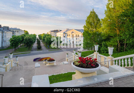 Treppe zur Promenade in Sillamae, Estland Stockfoto