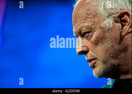 Heu auf Wye, Wales, UK Freitag 27 Mai 2016 Dave Gilmour von Pink Floyd die 2016 Hay Festival statt bei Hay on Wye, Powys, Wales Credit: D Legakis/Alamy Live News Stockfoto