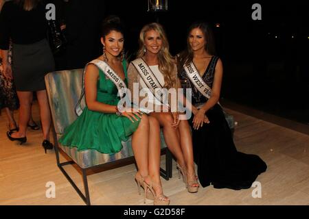 Henderson, NV, USA. 27. Mai 2016. Miss South Carolina USA, Leah Lawson, Miss Utah USA, Teale Murdock, Fräulein West Virginia USA, Nichole Greene bei einem öffentlichen Auftritt für Miss USA 2016 Welcome Reception, Waters Edge Show Home, Henderson, NV 27. Mai 2016. Bildnachweis: James Atoa/Everett Collection/Alamy Live-Nachrichten Stockfoto