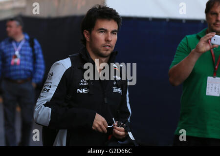 Monte Carlo, Monaco. 28. Mai 2016. F1 Grand Prix von Monaco, Qualifikation Sessions am Samstag. Sergio Perez Credit: Aktion Plus Sport/Alamy Live-Nachrichten Stockfoto