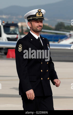 Salvatore Girone Rom 28. Mai 2016. Rückgabe von Salvatore Girone, die nicht unsere Offizier der italienischen Marine, in Indien unter dem Vorwurf des Mordes verhaftet. Foto Samantha Zucchi Insidefoto Stockfoto