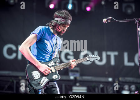 Leicester, UK. 28. Mai 2016. Kasabian führen an der Leicester City King Power Fußballstadion in der Feier von Leicester City Gewinn der Premier League-Titel, Leicester 28.05.2016 Credit: Gary Mather/Alamy Live News Stockfoto