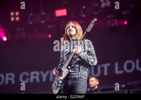 Leicester, UK. 28. Mai 2016. Kasabian führen an der Leicester City King Power Fußballstadion in der Feier von Leicester City Gewinn der Premier League-Titel, Leicester 28.05.2016 Credit: Gary Mather/Alamy Live News Stockfoto