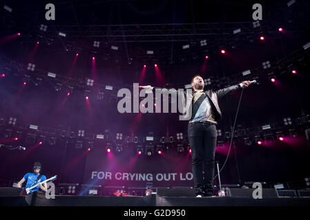 Leicester, UK. 28. Mai 2016. Kasabian führen an der Leicester City King Power Fußballstadion in der Feier von Leicester City Gewinn der Premier League-Titel, Leicester 28.05.2016 Credit: Gary Mather/Alamy Live News Stockfoto