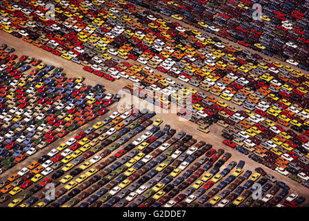 Bunte Parkplatz, High Angle View Stockfoto
