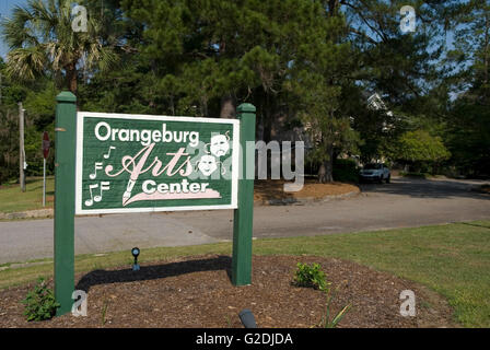 Orangeburg Arts Center Zeichen South Carolina Stockfoto