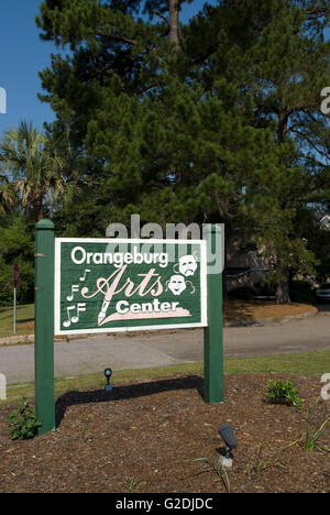 Orangeburg Arts Center Zeichen South Carolina Stockfoto