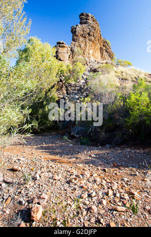 Corroboree Rock in East Macdonnell Ranges in der Nähe von Alice Springs, Northern Territory, Australien Stockfoto