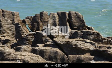 Einzigartige Felsformation in Punakaiki, Südinsel. Stockfoto