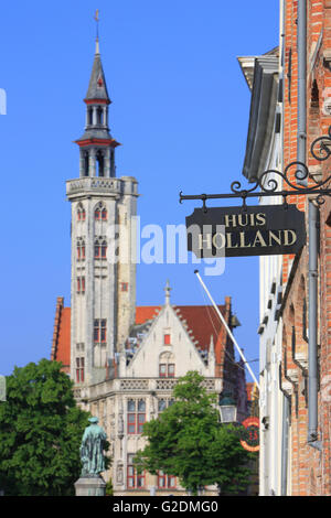 Die Bürgergemeinde Lodge (um 1400) in Brügge, Belgien Stockfoto