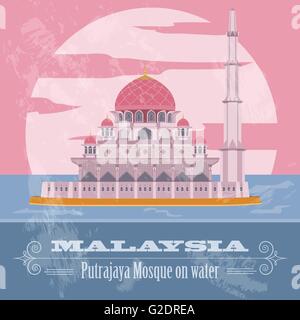 Malaysien. Retro-Stil Bild. Vektor-illustration Stock Vektor
