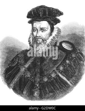 William Cecil, 1. Baron Burleigh (1520 – 1598) war ein englischer Staatsmann, Chefberater von Königin Elizabeth I für die meisten ihrer Regierungszeit zweimal Secretary Of State und Lord High Treasurer von 1572. Stockfoto